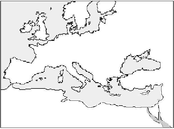 mapa mut del perfil del continent europeu i del nord de l'africà